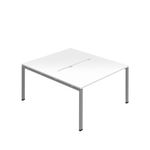 2 Per Back-Back Bench Desk Wht/Slv