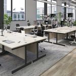 Jemini Single Rect Desk 1600 G/Oak