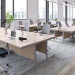 Jemini Rect Desk 1200 Beech/Silver