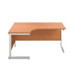 First Radial Lh Desk 1600 Bch/White
