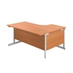 First Radial Lh Desk 1600 Bch/White