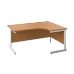 First Radial Rh Desk 1600 Noak/Wht
