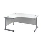 First Radial Lh Desk 1800 White/Slv