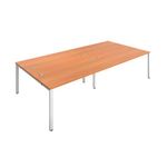 Jemini 4 Person Bench Desk Beech/Wht