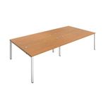 Jemini 4 Person Bench Desk N/Oak/Wht