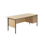 Modara Desk 2Drw Fxd Ped 1800Mm Oak