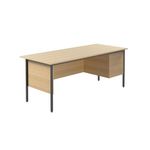 Modara Desk 3Drw Fxd Ped 1800Mm Oak