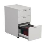 First 3 Drw Desk High White