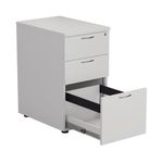 First 3 Drw Desk High White