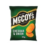 Mccoys Cheddar/Onion Crisps 45G Pk36