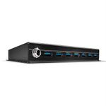 Lindy 7 Port Usb 3.0 Metal Hub Blk
