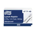 Tork Lunch Napkin White 2 Ply Pk200