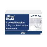 Tork Cocktail Napkins 2Ply Wht Pk200