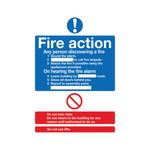 Safety Sign Fire Action Words A4 Sa