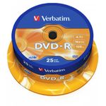 Verbatim Dvd-R 16X Spd Pk25 43522