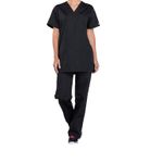 Prof V-Neck Scrub Top Black 2Xl