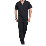 Prof V-Neck Scrub Top Black 2Xl