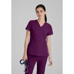 One Pulse Scrub Top Wine 2Xs