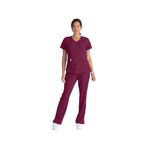 Breeze Womens Scrub Top Wine L