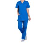 Prof V-Neck Scrub Top Ro Blue 3Xl