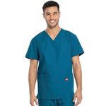 Unisex Scrub Set Top/Trs Car Blu Xs