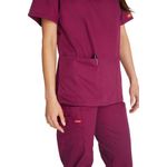 Signature Scrub Top Wine L