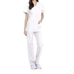 Unisex Scrub Set Top/Trs White L