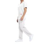 Unisex Scrub Set Top/Trs White Xs