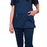 Revolution Mock Wrap Top Navy 2Xl