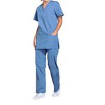Prof V-Neck Scrub Top Ceil Blue 2Xs
