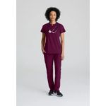 One Flux Scrub Top Wine L