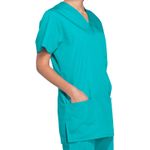 Prof V-Neck Scrub Top Teal Blue 3Xl