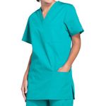 Prof V-Neck Scrub Top Teal Blue M