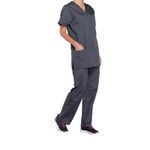 Prof V-Neck Scrub Top Pewter 2Xl