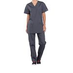 Prof V-Neck Scrub Top Pewter 2Xl