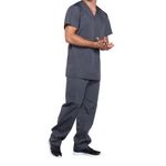 Prof V-Neck Scrub Top Pewter 3Xl