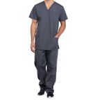 Prof V-Neck Scrub Top Pewter L
