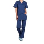 Prof V-Neck Scrub Top Navy 2Xl