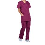 Prof V-Neck Scrub Top Wine M