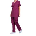 Prof V-Neck Scrub Top Wine M