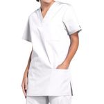 Prof V-Neck Scrub Top White 2Xl