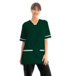 V-Neck Scrub Top Bt Green/White M