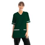 V-Neck Scrub Top Bt Green/White S
