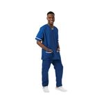 V-Neck Scrub Top Royal Blu/White 2Xl