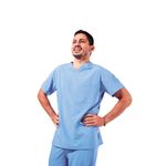 Eco Stretch Scrub Top Ceil Blue M