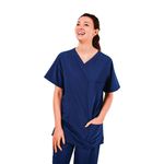Eco Stretch Scrub Top Navy Xl