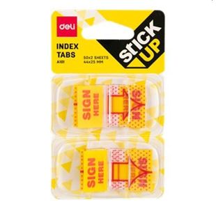 Deli Sign Here Tabs 44X25Mm 50 Tabs Pk2