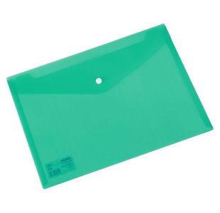 Deli Button Wallet 160Mic A4 Green Pk10