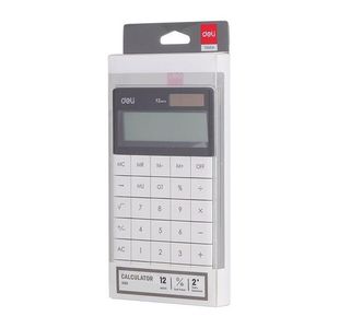 Deli Semi Desk Calculator 12 Digit White
