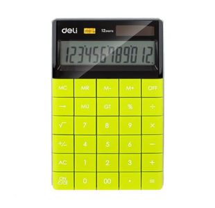 Deli Semi Desk Calculator 12 Digit Green